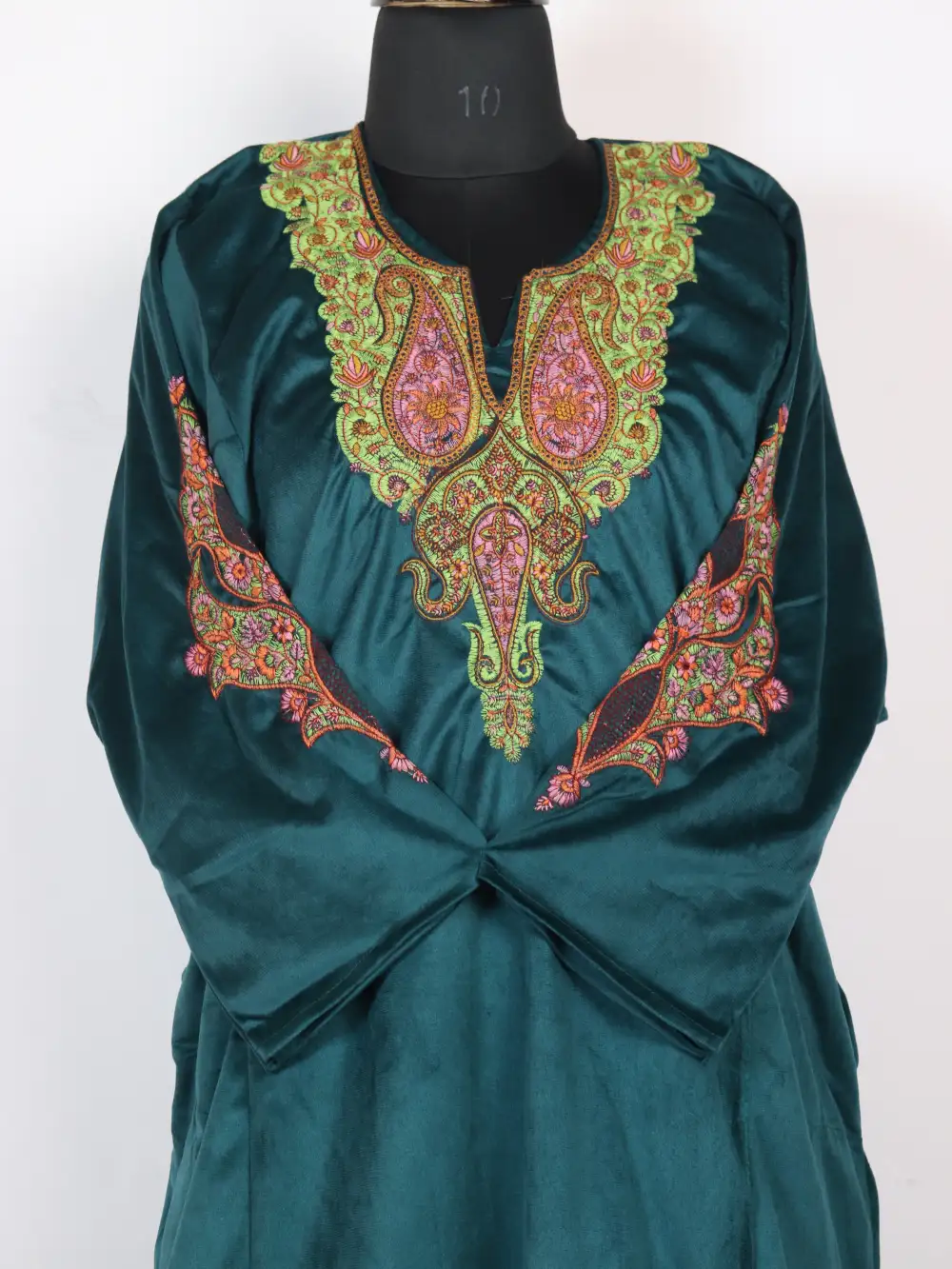 Green Sozni Work Velvet Naheed Pheran